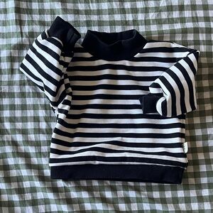 Striped Black and White high neck baby sweatshirt